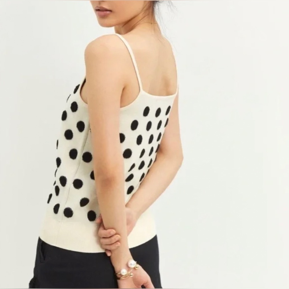 Anthropologie Maeve Knit Polka Dot Tank